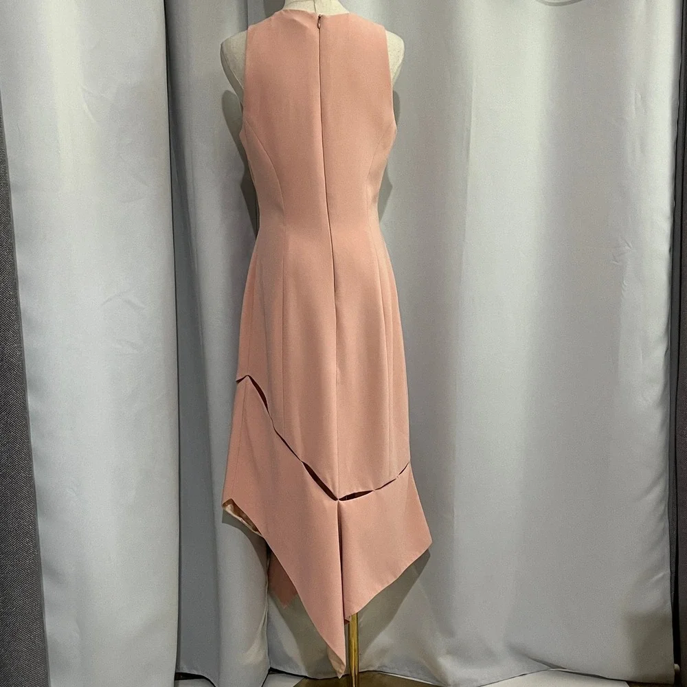 Prabal Gurung Tea Rose Side Slash Midi Dress Womans 8 Pink Silk Designer